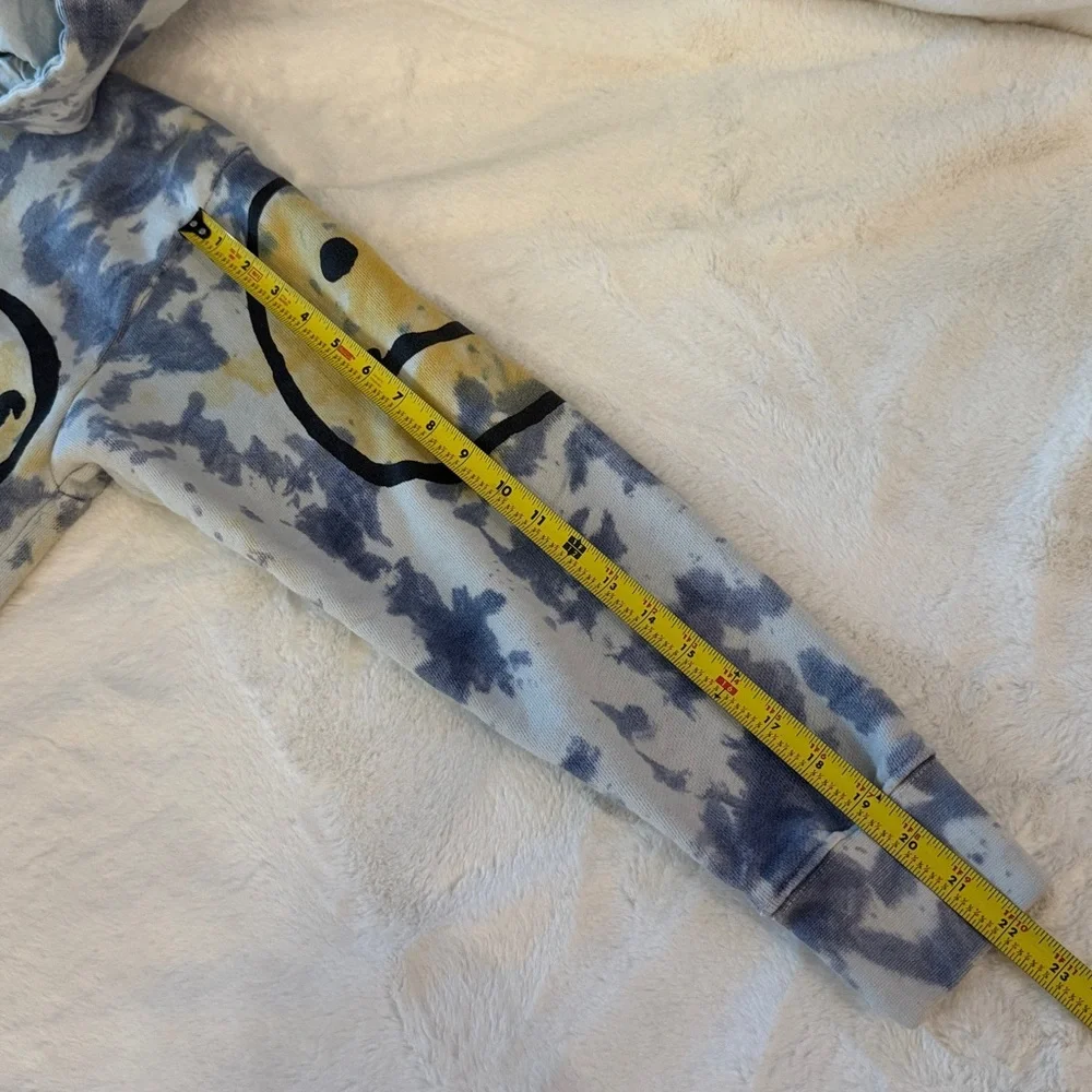 MARKET Smiley Sun Dye Blue white yellow Hoodie- size M - Picture 9 of 13